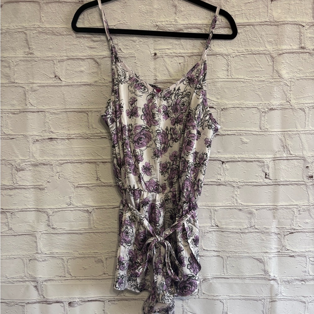 Adore Me Karrina Floral Satin Sleep Romper - Picture 5 of 12